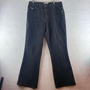 Lee Relaxed Bootcut Jeans Women's 14 Short Black Denim Comfort Cotton Stretch